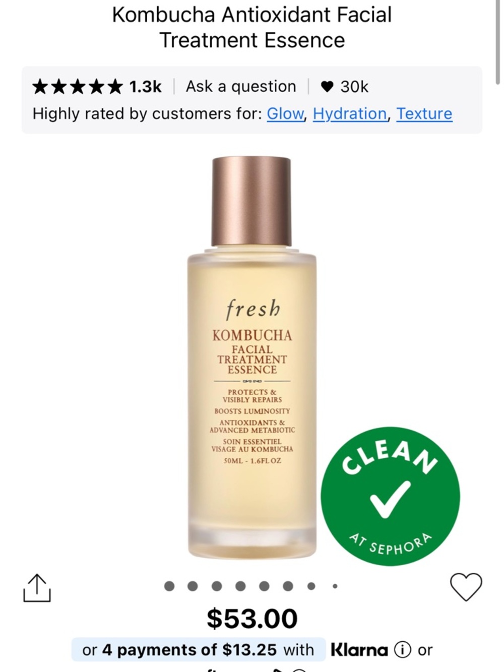 Fresh Beauty kombucha antioxidant treatment BNIB